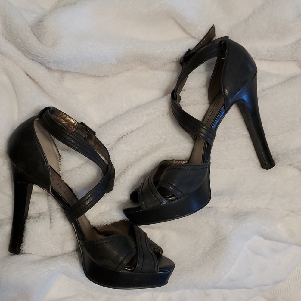 Black Strappy Heels Size 6.5